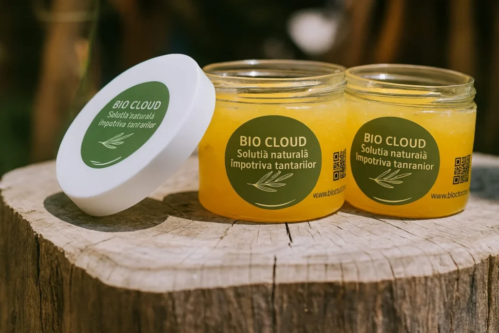 Borcane Bio Cloud cu gel natural galben, soluție eficientă împotriva țânțarilor, 2 pachete